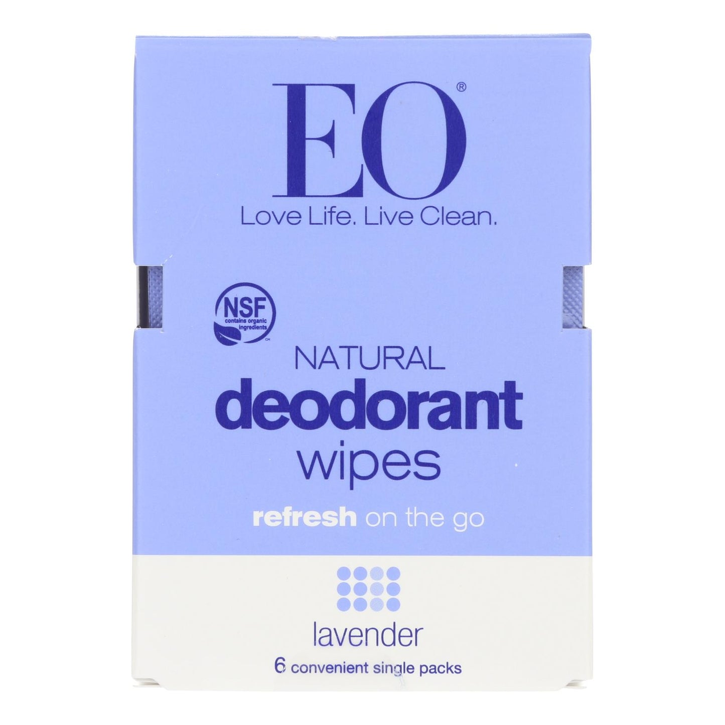 Eo Products - Deodorant Wipes - Lavender - Case Of 12 - 6 Count