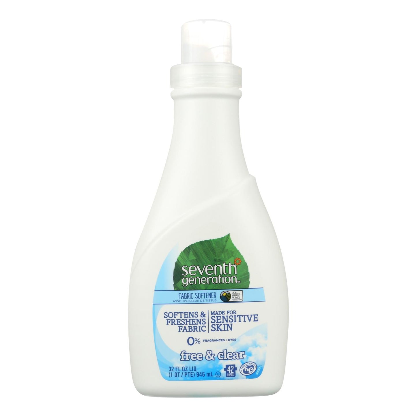 Seventh Generation Natural Liquid Fabric Softener - Free And Clear - Case Of 6 - 32 Fl Oz.