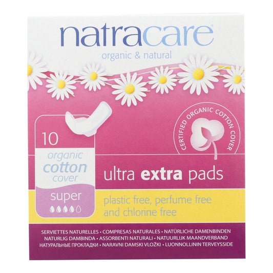 Natracare  Ultra Extra Pads W/wings - Super - 10 Count