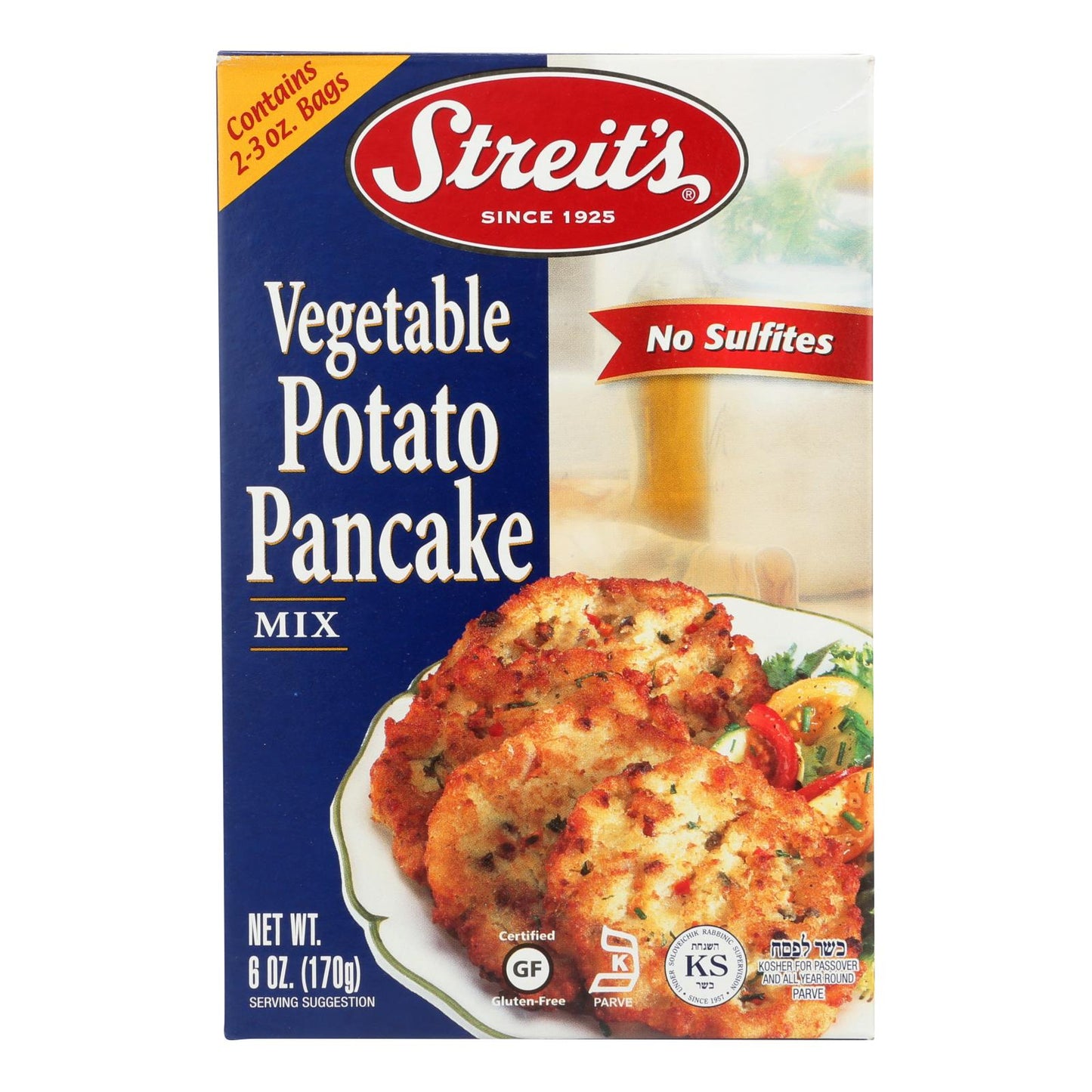 Streit's Pancake Mix - Vegetable Potato - Case Of 12 - 6 Oz.