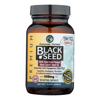 Amazing Herbs - Black Seed Black Cumin Seed Oil - 90 Softgels