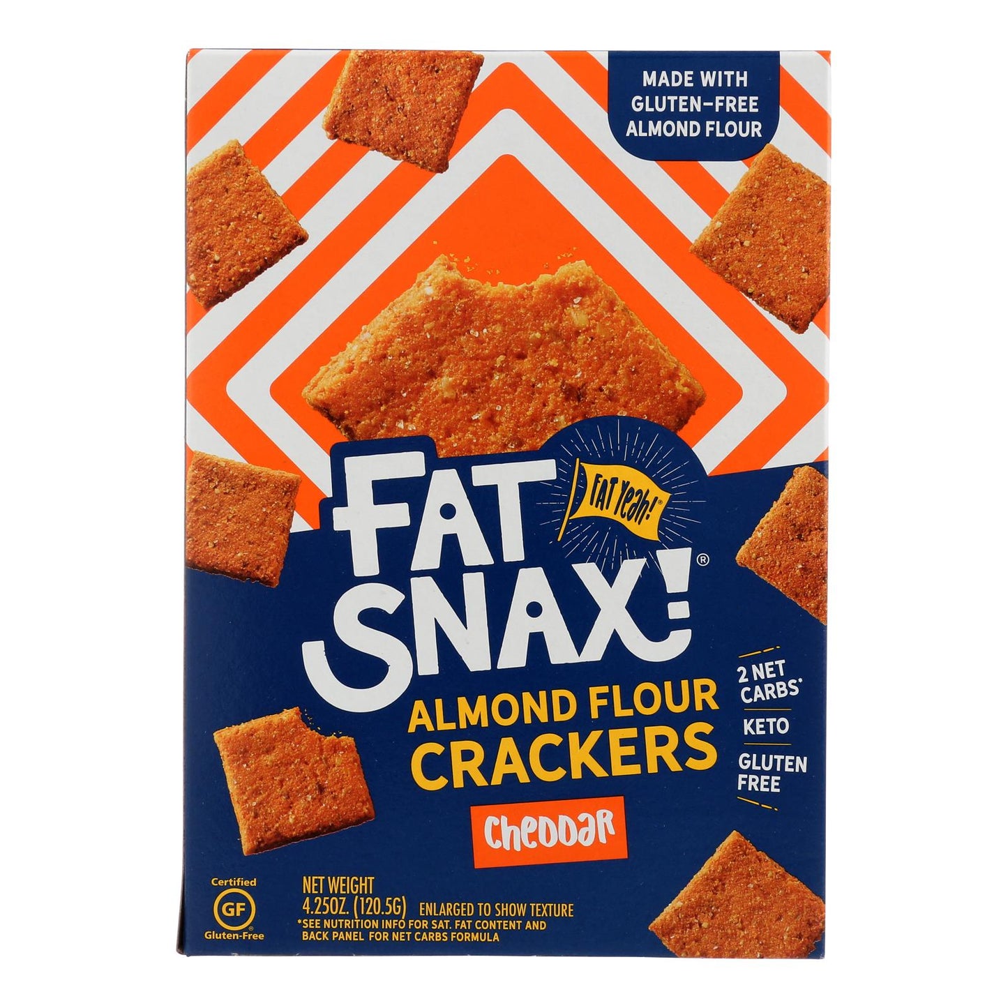 Fat Snax - Cracker Cheddar Almond Flr - Case Of 6-4.25 Oz