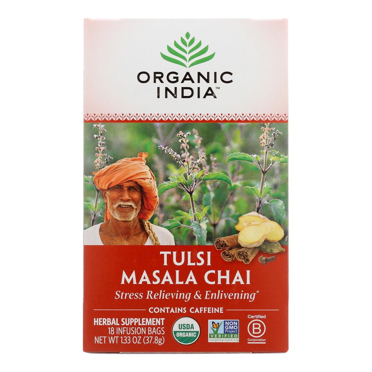 Organic India Tulsi Tea Chai Masala - 18 Tea Bags - Case Of 6