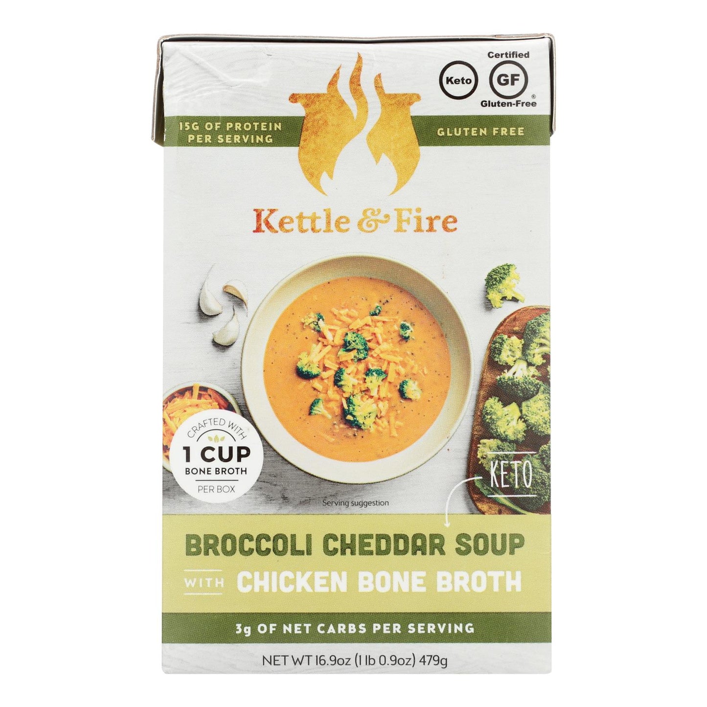 Kettle And Fire - Keto Soup Broc Ched/chkbb - Case Of 6 - 16.9 Oz