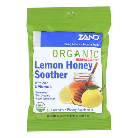 Zand Organic Lemon Honey Herbal Lozenges - Case Of 12 - 18 Count