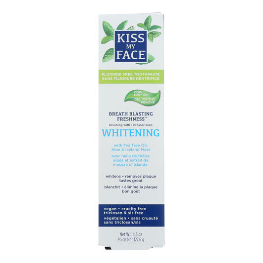 Kiss My Face Toothpaste - Whitening - Fluoride Free - Gel - 4.5 Oz