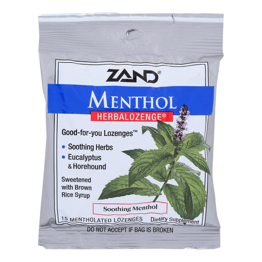 Zand Menthol Herbalozenge Soothing Menthol - 15 Lozenges - Case Of 12