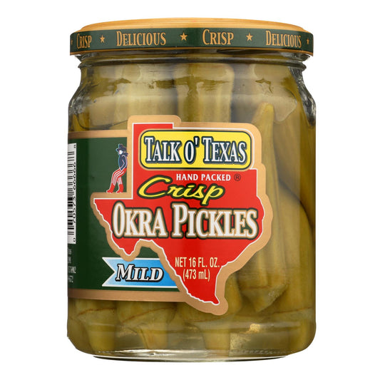 Talk O Texas - Crisp Okra Pickles - Mild  - Case Of 12 - 16 Oz.