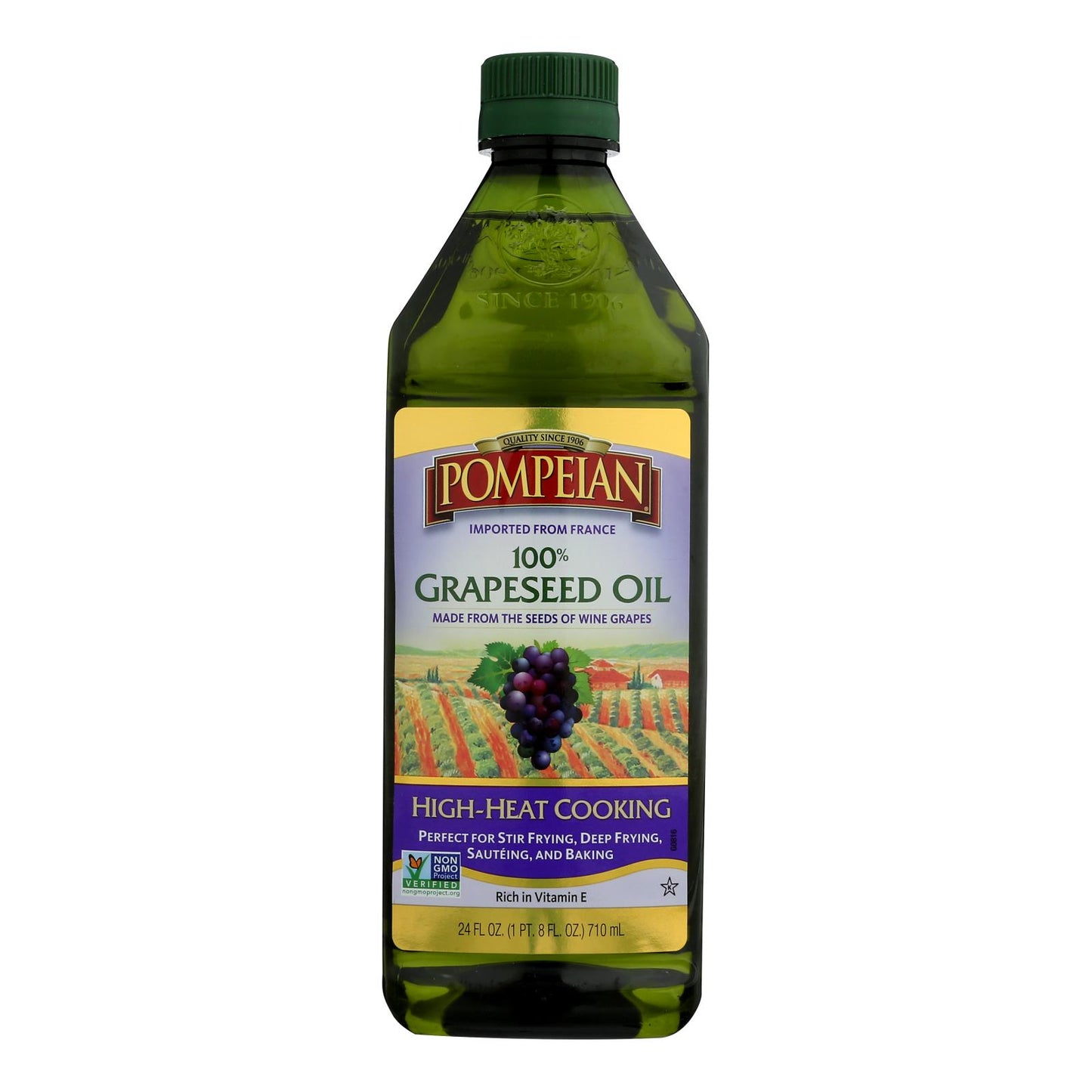 Pompeian 100% Grapeseed Oil  - Case Of 6 - 24 Fz