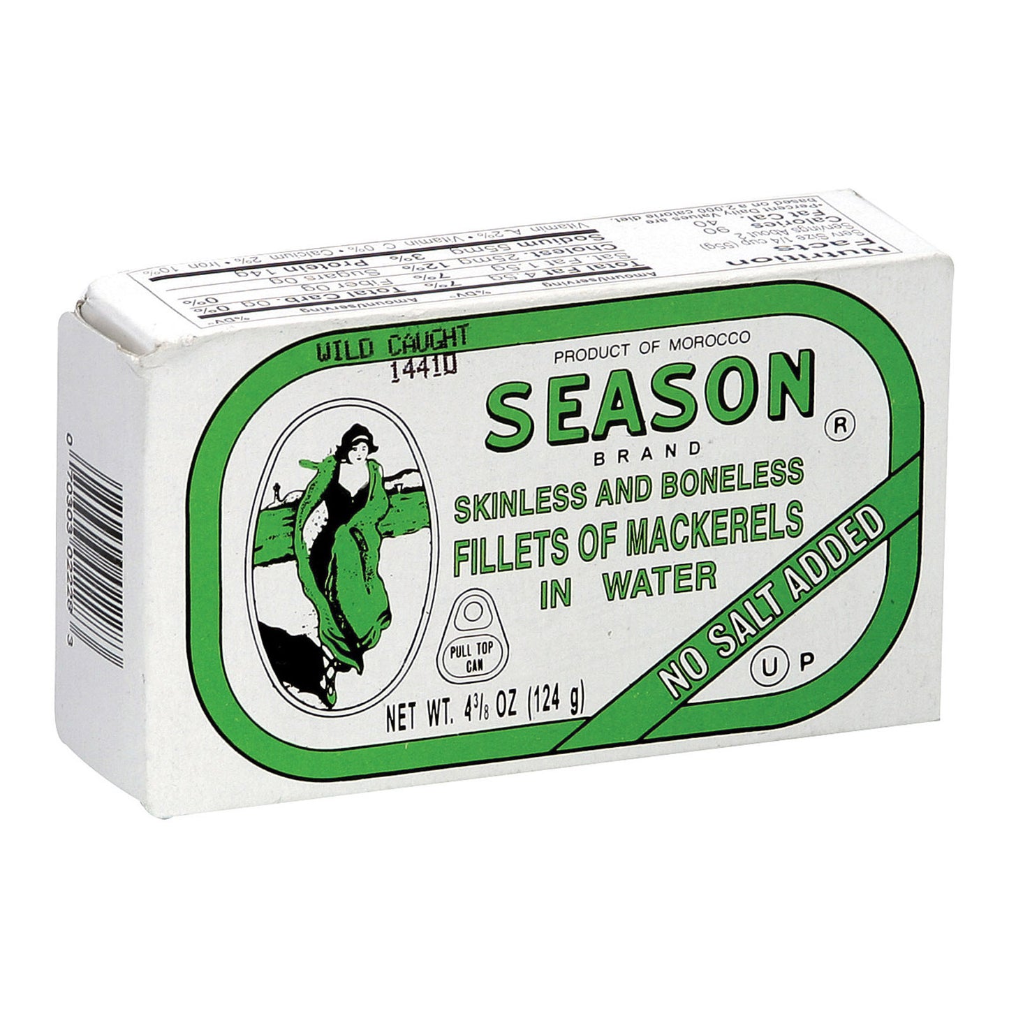 Season Brand Skinless And Boneless Mackerel Fillets In Water - No Salt Added - Case Of 12 - 4.375 Oz.