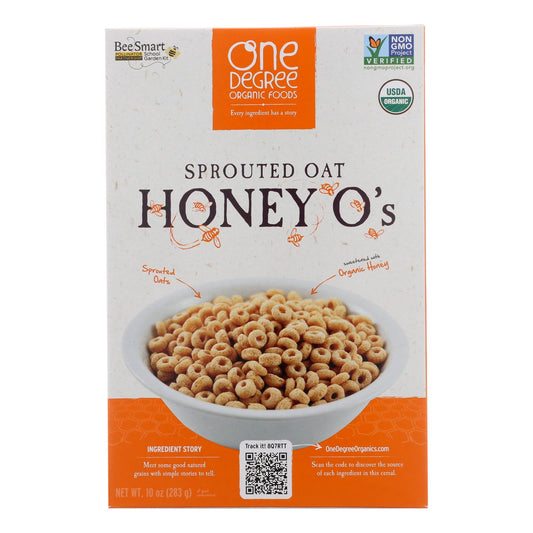 One Degree Organic Foods Cereal - Sprouted Oat Honey O's - Case Of 6 - 10 Oz.
