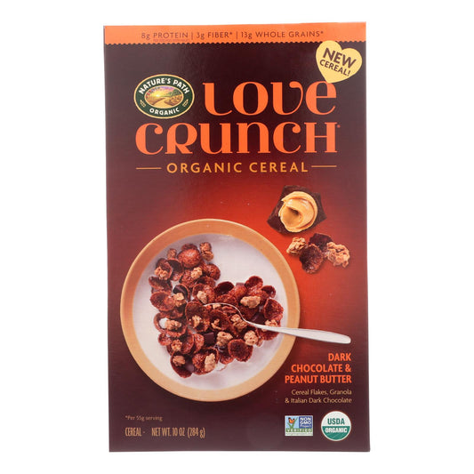 Nature's Path Cereal - Organic - Love Crunch - Dark Chocolate - Peanut - Case Of 6 - 10 Oz
