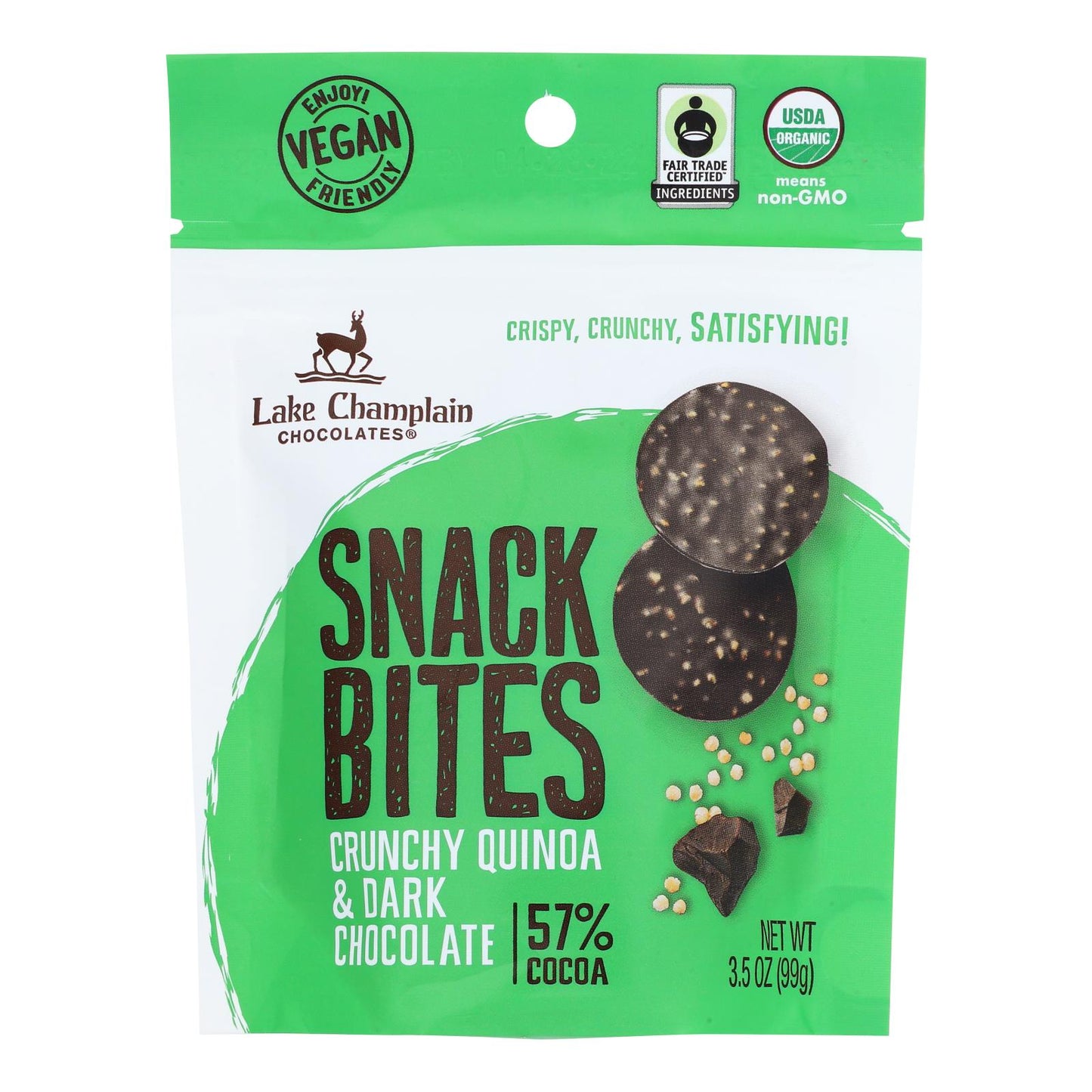 Lake Champlain Chocolates - Snack Bites Dark Chocolate - Case Of 12-3.5 Oz